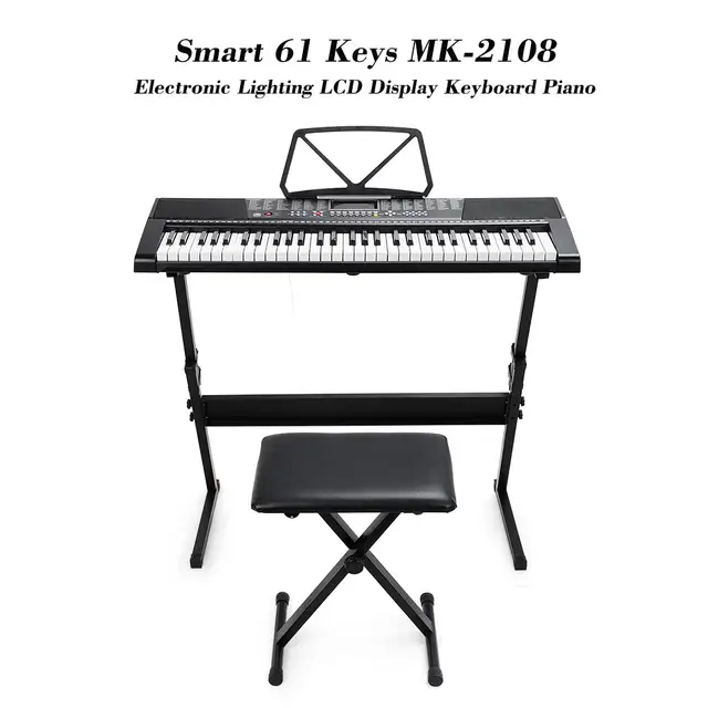 61 Keys Mk 2108 Electronic Piano Keyboard Digital Lighting Lcd