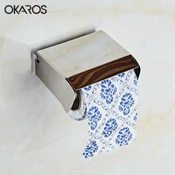 

OKAROS Aksesuarlari Free Shipping Sus304 Stainless Steel Tissue Toilet Paper Holder Roll Wc Box Bathroom Accessories XY-P002
