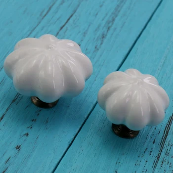 

5 Pieces Country Style Door Handles White Ceramic Drawer Pulls Modern Kitchen Cabinet Handles and Knobs Furniture Handles
