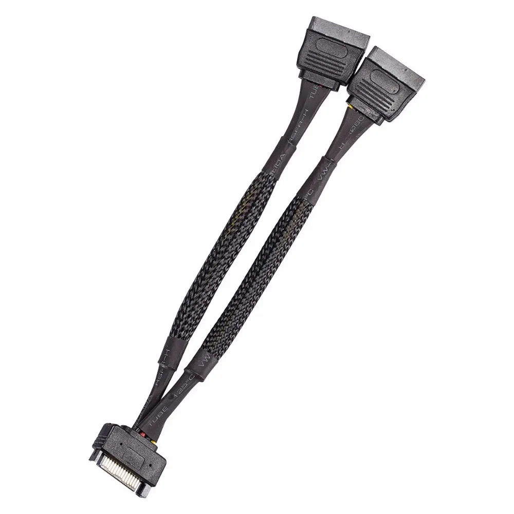 

Zheino 15 Pin to Dual 15 Pin SATA Power Splitter Cable Distribution Cable 15cm