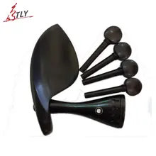 Professional Acoustic Violin Pegs Polished Ebony Violin Accessories 4/4 3/4 1/2 1/4 size One Set of Violin Tailpiece and Pegs
