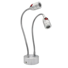 Multi head светодиодный офисный светильник, подзарядки flex трубки Батарея лампы, независимый переключатель двойной головкой поворотный дисплей пятно лампы