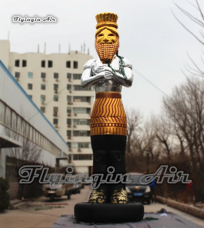 Customized Ancient Statue Replica 6m Height Golden Inflatable Pharaoh