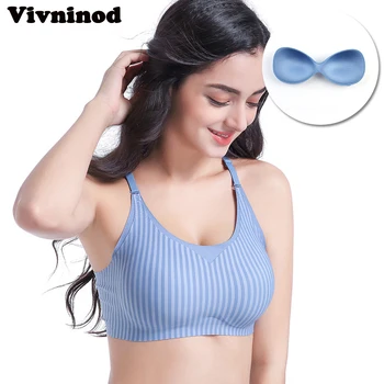 

One-Piece Full Cup Push Up Sexy Bra Sexy Bralette Striped Brassiere Plus Size 90A 90B Brasiere Seamless Wire Free Bras For Women