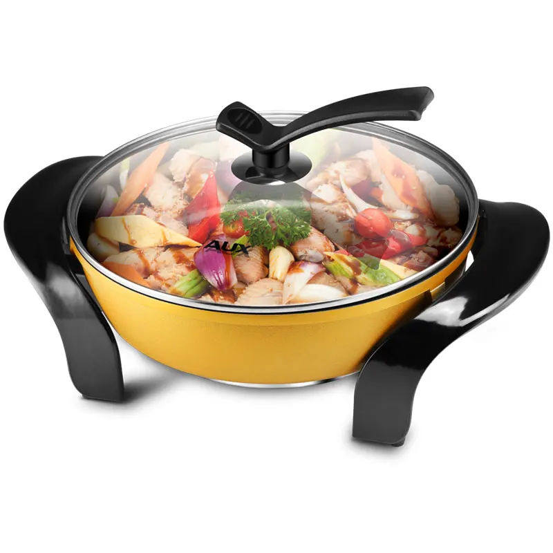 

220V AUX Multifunctional 4.5L Electric Cooker Non-stick Household Electric Hot Pot Frying Pot Machine 3 Gear Fire Control