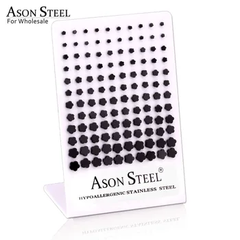 

ASONSTEEL Unisex 316L Black Stainless Steel Simple Exquisite Plum Blossom Earrings Female Anti-allergic Stud Earrings