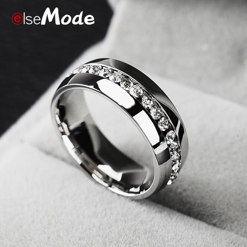 Женское кольцо ELSEMODE классические парные кольца для влюбленных из титановой