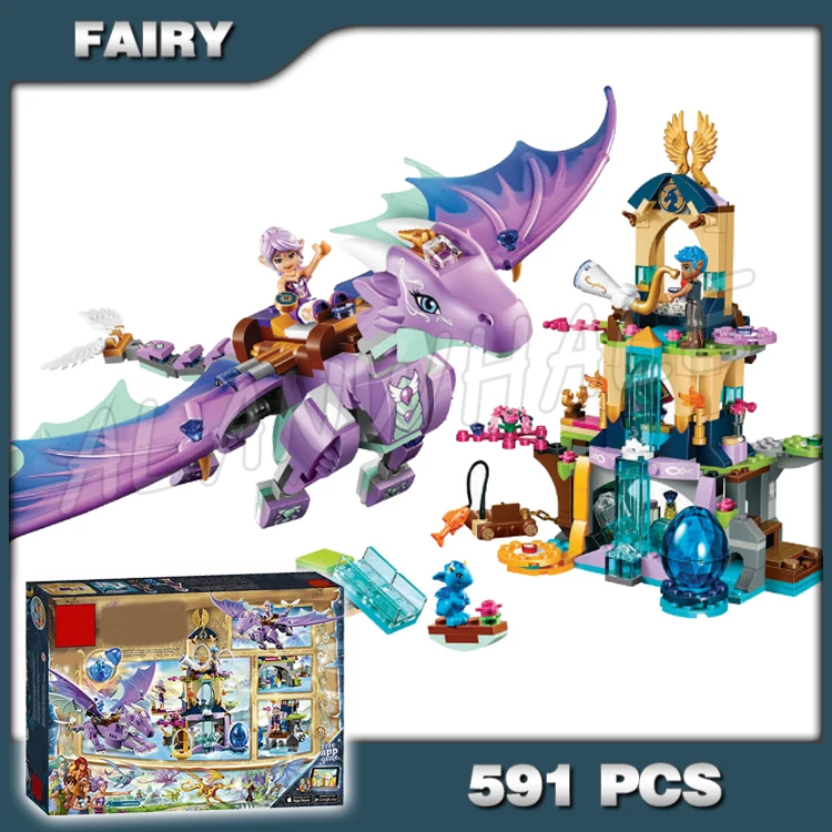 591 шт. Elves The Dragon Sanctuary 10549 строительный комплект 3D модель блоки Детские комплекты