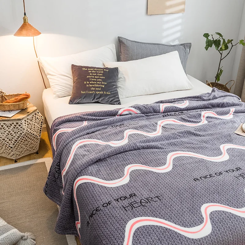 LREA высокая плотность теплая фланель, Коралл Одеяло для взрослых элегантный стиль для дивана пледы путешествия мягкий для кровати