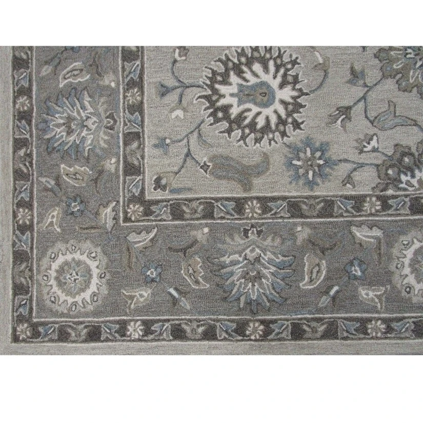 Woolen Artistic Print Rug Gray Large (1)