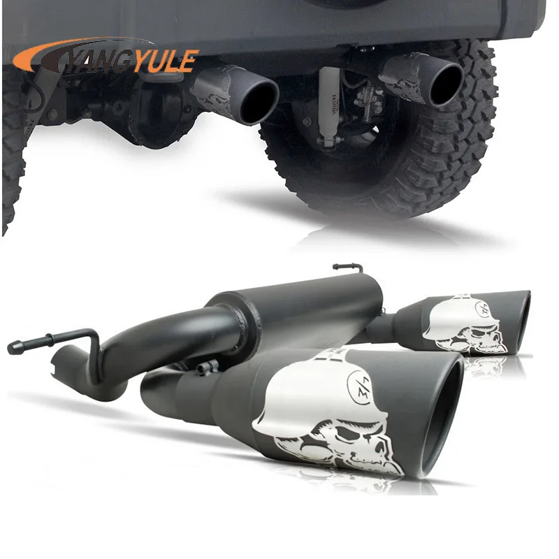 

1 set Black steel 5" Dual Split Exhaust 07-17 for Jeep Wrangler & Wrangler Unlimited JK 3.6L & 3.8L auto products yangyule