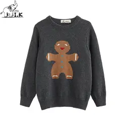 I.K/свитер для маленьких мальчиков, трикотажный серый пуловер с длинными рукавами и рисунком, топ, детская одежда, MO26004, осень-весна