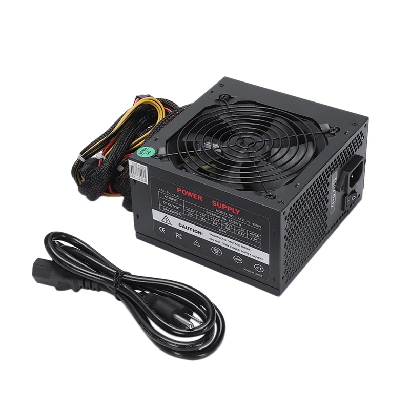 170-260 V Max 450 W блок питания ПЗУ Pfc бесшумный вентилятор 24Pin 12 V Pc компьютер Sata игровой ПК блок питания подходит для Intel, подходит для AMD компьютера