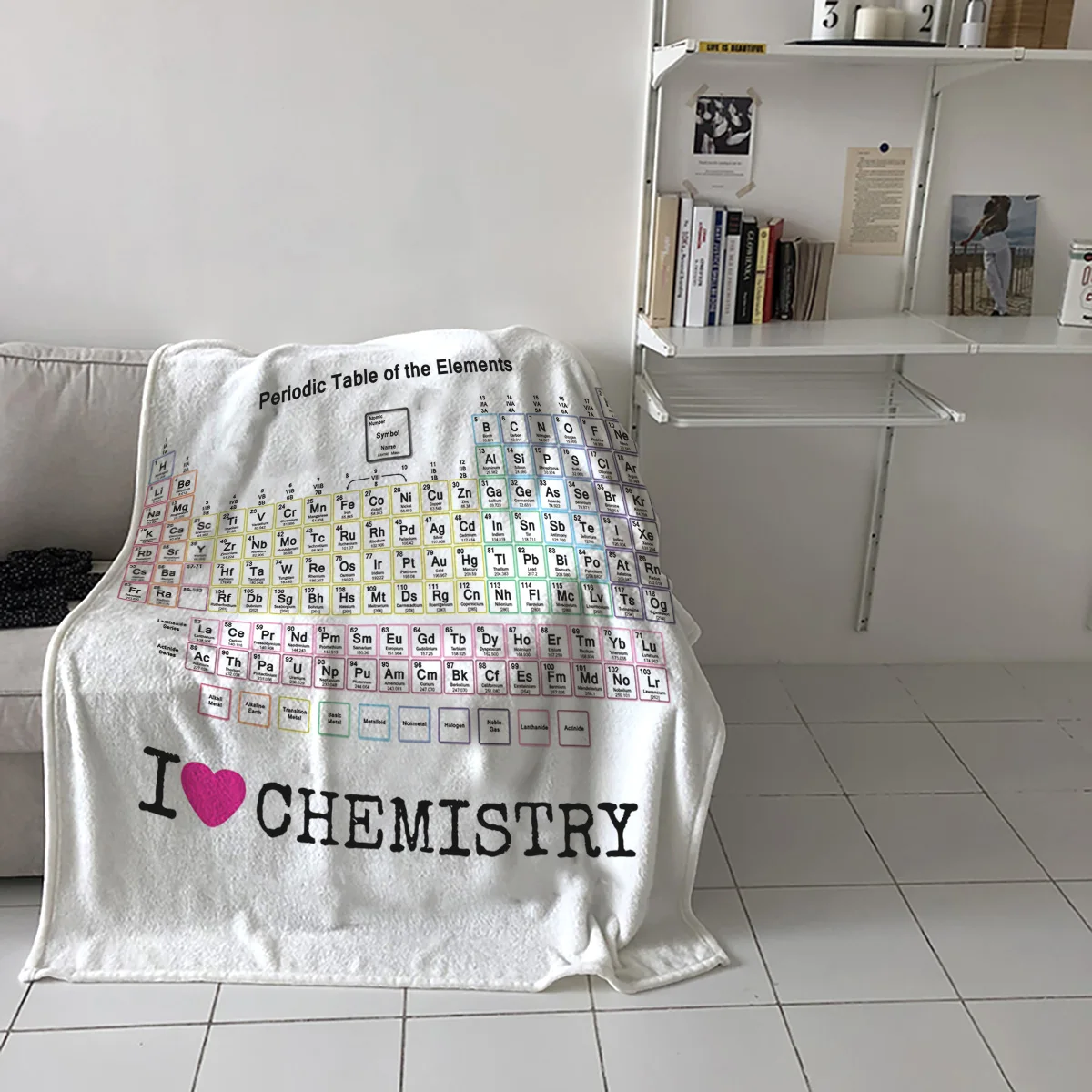 Одеяло с надписью I LOVE Chemistry, таблица из элементов, мягкое теплое одеяло из микрофибры, фланелевое одеяло, аксессуары для студентов