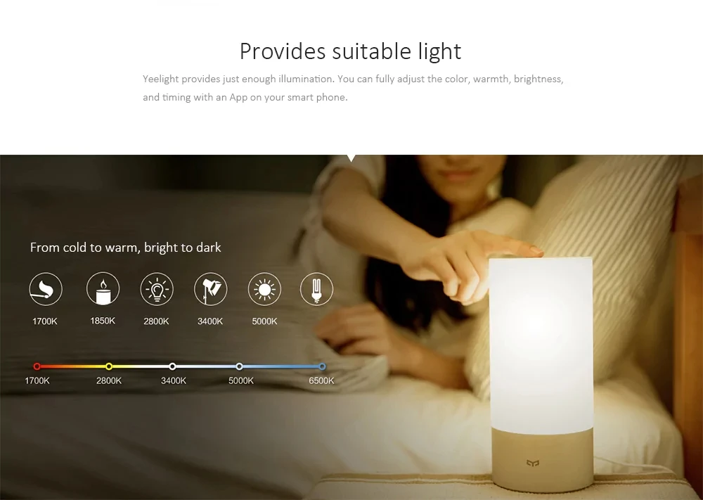 Xiao mi jia умный светильник s для комнатной кровати прикроватная лампа 16 mi llion RGB светильник с сенсорным управлением Bluetooth wifi для mi jia mi home APP H20