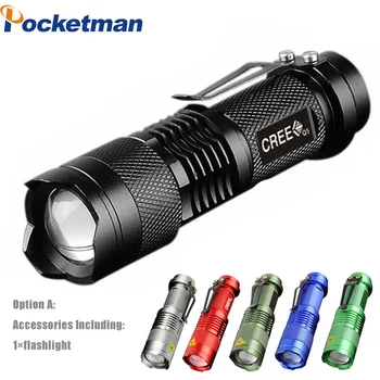 

Powerful LED Flashlight SK68 3-Modes 2000lm Zoomable Mini Portable Torch Tactical Flashlight for Bicycle with Battery