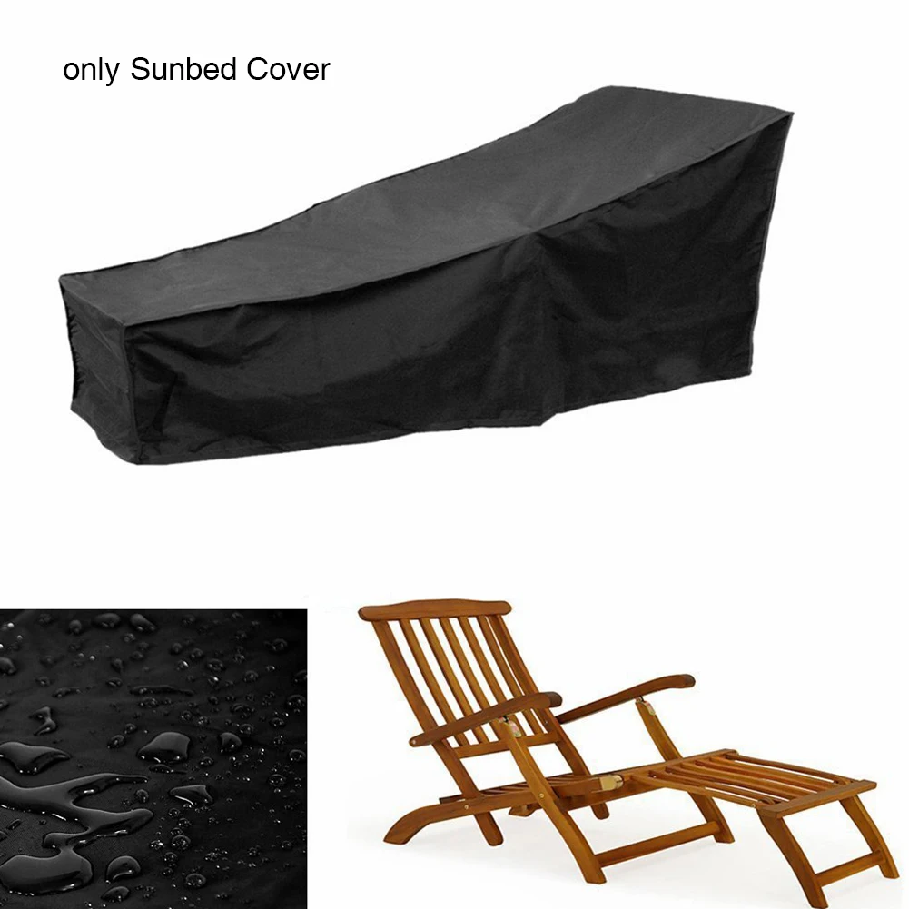 

Sun Lounger Sunscreen Protector Anti-aging Durable Sunbed Cover Oxford Fabric Wind Resistant Dustproof Waterproof Outdoor Garden