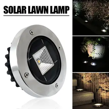 

4PCS Waterproof LED Solar Lawn Lamps Stainless Steel Solar Lawn Light Outdoor Garden Yard Buried Lamp Solar Underground Lights