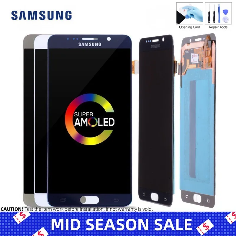 

5.7'' AMOLED ORIGINAL LCD for SAMSUNG Galaxy Note 5 Display LCD Touch Screen for SAMSUNG Note 5 Note5 N920A N9200 SM-N920 N920C