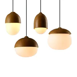 Современный скандинавский стиль орехи подвесной светильник e27 лампа творческий имитация дерева подвесные светильники изучения гостиная