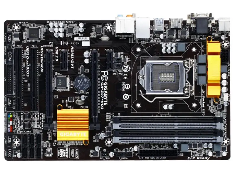 Гигабайт GA-Z97-HD3 оригинальная материнская плата для LGA 1150 DDR3 USB2.0 USB3.0 Z97-HD3 32 Гб Z97 рабочего Материнская плата