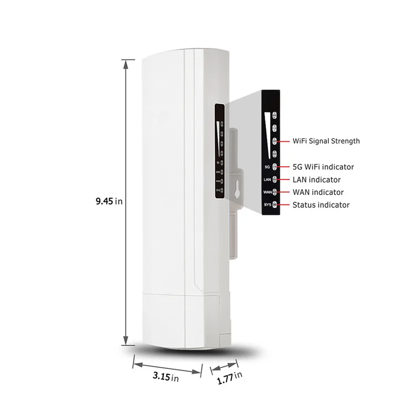 

450Mbps 3Km Outdoor Cpe Ap 5.8Ghz Wifi Bridge Router Wireless Wi-Fi Repeater Built-In 14Dbi Antenna With Poe Adapter Eu Plug