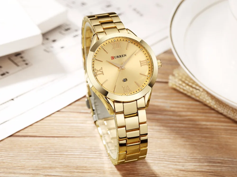 CURREN часы из розового золота Женские кварцевые часы женские топ брендовые Роскошные женские наручные часы девушка часы Relogio Feminino Saat 9007