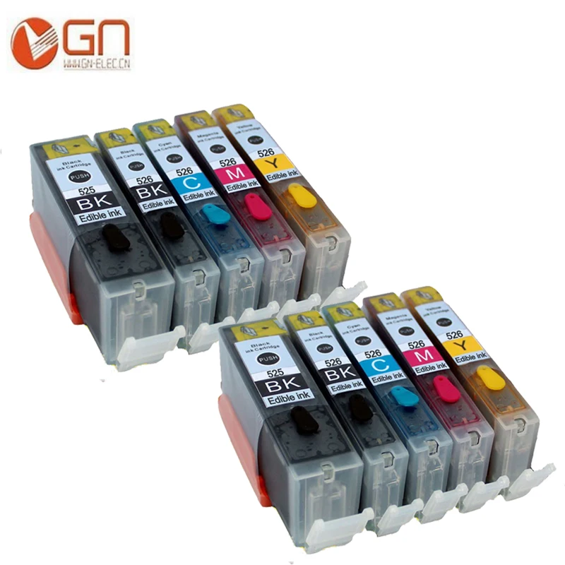 GN 10pc PGI 525 CLI 526 pgi525 картридж со съедобными чернилами PGI-525 для canon Pixma MG5150 MG5250 MG6150 MG6220