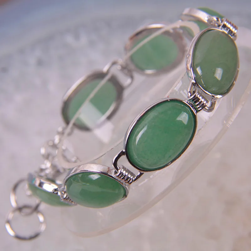 Зеленый авантюрин Бусины драгоценный камень браслет 8 дюймов ювелирные изделия G049