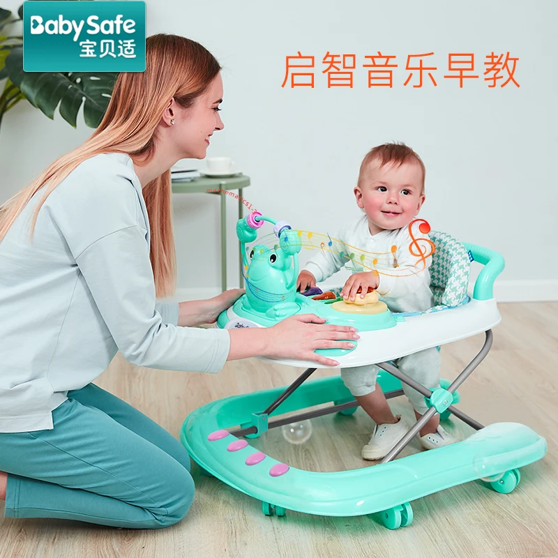 Детские ходунки с защитой от опрокидывания, многофункциональные складные ходунки для детей 6-18 месяцев