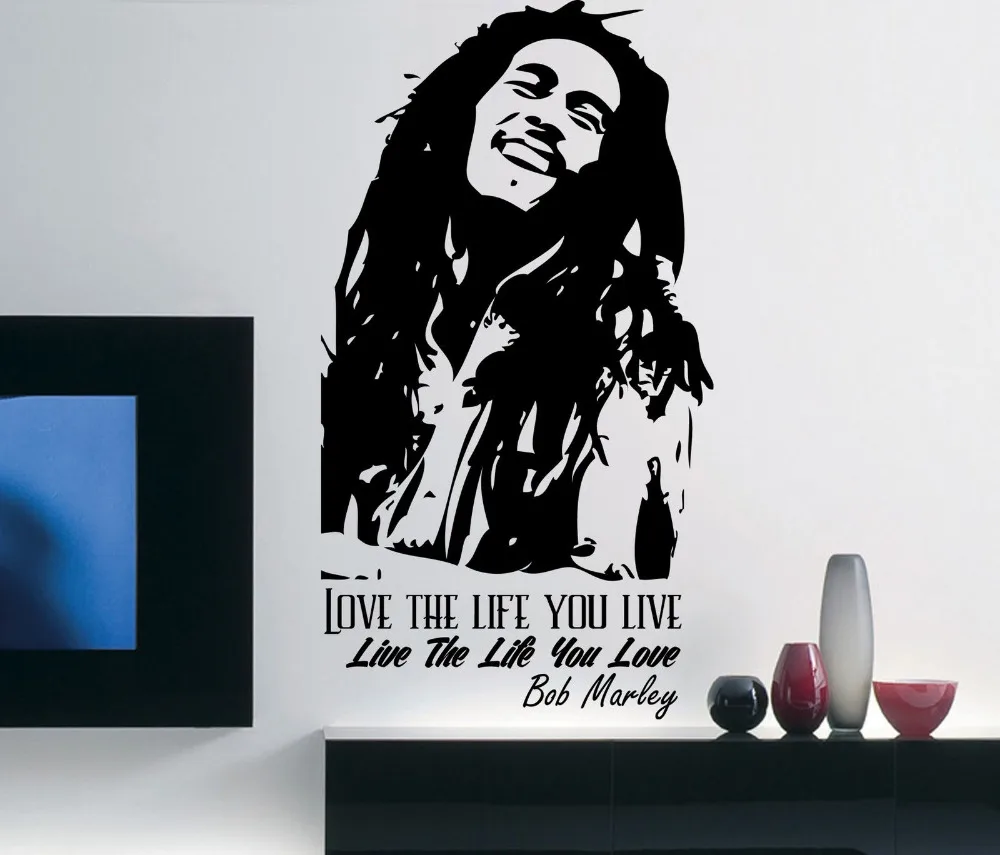 Online Get Wall Decals For Bedroom Bob Marley Aliexpress Bob Marley Wall Decal Inspirational Quote Love The Life You Live Vinyl Bedroom Sticker Removable Diy Home Decor Mural D293