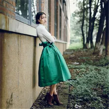 Модные Винтаж Для женщин длинные европейские юбка дворец Высокая Талия Одри Хепберн элегантное бальное платье юбки Ретро расклешенное, для свинга юбки