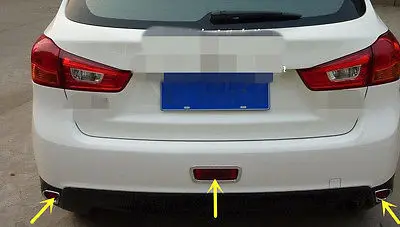 3 * ABS Хромированная задняя противотуманная фара рамка для Mitsubishi ASX/Outlander Sport 2013