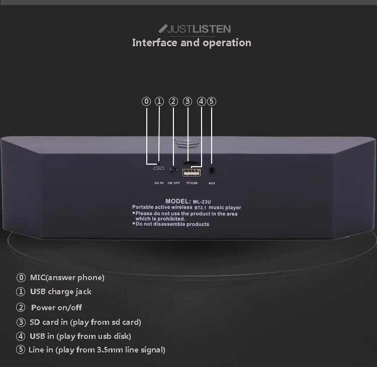 С FM антенной Bluetooth динамик беспроводной портативный стерео сабвуфер USB TF MP3 плеер FM радио Бумбокс телефон динамик