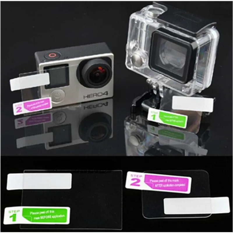 

LCD Screen Protector for Gopro Hero 4 + Waterproof Housing Case Lens Protective Film For Go Pro Hero 4 Action Camera Accessories