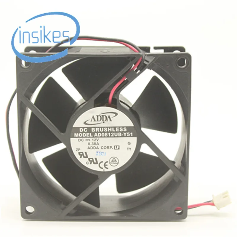 Original AD0812UB Y51 Double Ball Bearing Cooling Fan DC 12V 0.38A 8032