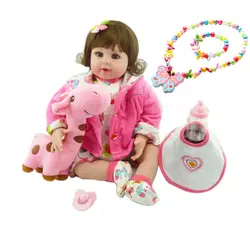 22 дюйма 55 см силиконовые куклы Reborn Baby l. o. l Alive Lifelike детские игрушки Gril Menina Bebe Boneca reborn подарок на день рождения Жираф