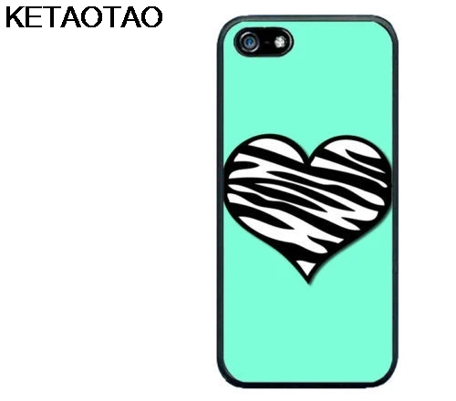 KETAOTAO Синий Бирюзовый с зеброй милые чехлы для телефонов сердцем iPhone 4S 5C 5S 6S 7 8 Plus X