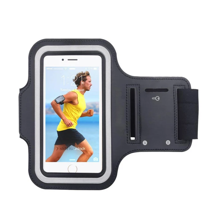 Waterproof Gym Running Sport Armband for iPhone 6 7 8 4.7inch with Key Hole - Black (1)