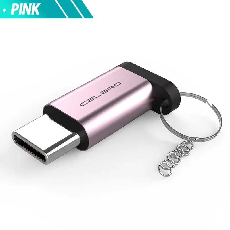 USB 3,1 Тип C кабель-переходник Micro USB флеш-накопитель USB с гнездовым для Тип C Male преобразователь OTG USB-C зарядки для LG G6/Oneplus 3T/sony Xperia XZ - Цвет: Pink