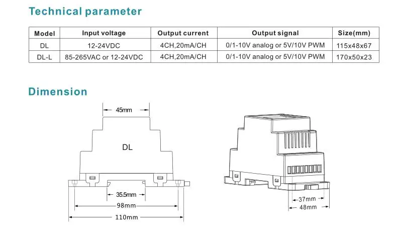 DMX512 для 4CH Выход 0-10В декодер; DC5-24V вход; DMX512 входного сигнала; 0-10 V Выходной сигнал