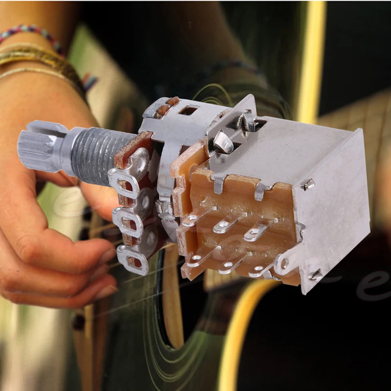 

B500K Potentiometer Push Pull Switch Splined DPDT Pot Shaft18mm Electric Guitar Tone Volume Parts New