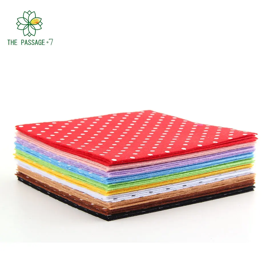 DIY фетр с принтом в горошек войлочная ткань полиэстер Рождественский ткани