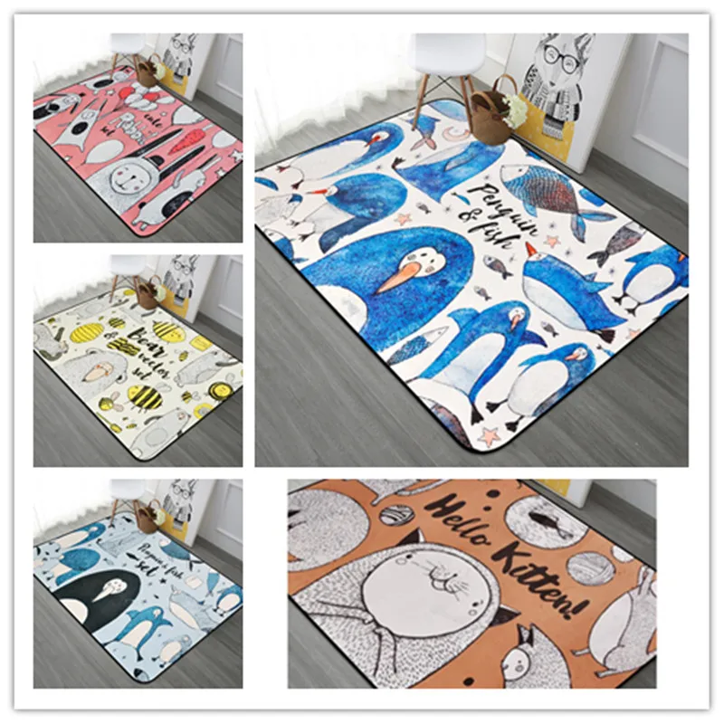Мульти-размер мультфильм печати прямоугольный ковер для гостиной игровой коврик дети ребенок спальня ползать большой площади мат/ковры 190*280 см