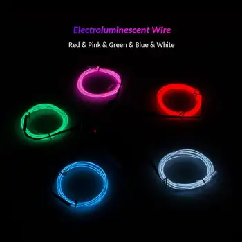 

Neon Light Dance Party Decor Light Neon LED lamp Flexible EL Wire Rope Tube Waterproof LED Strip With AA Controller