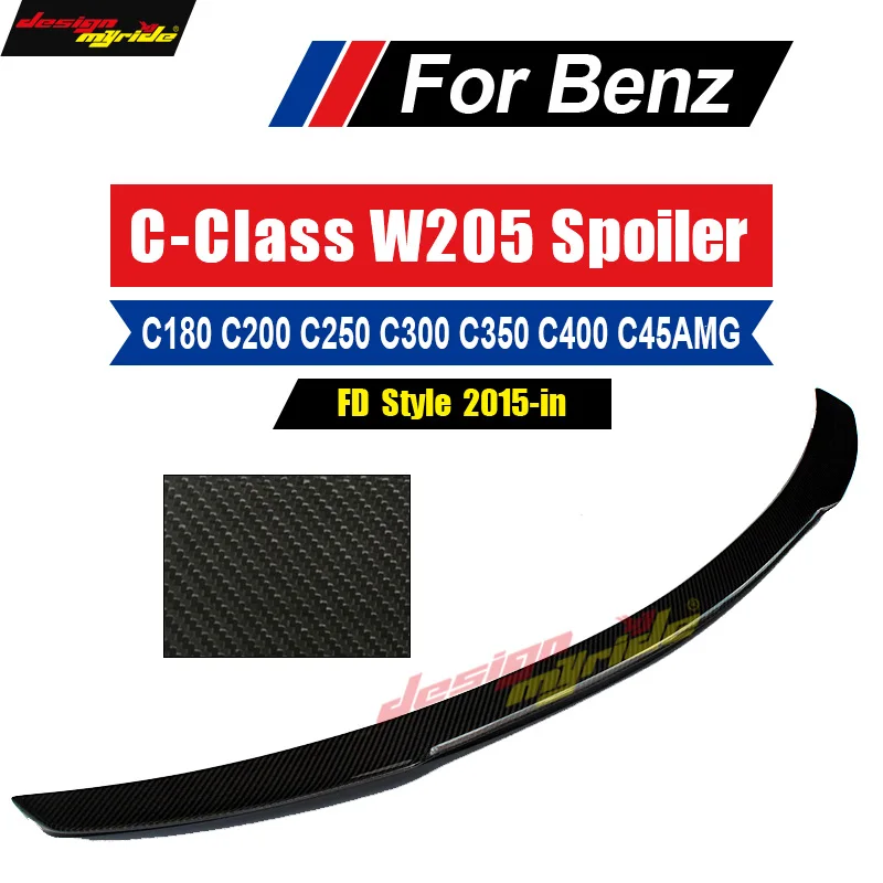 

For Mercedes Benz W205 Tail Rear Spoiler Rear Trunk Wing FD Style Carbon For c180 c200 c250 c300 c350 c400 Spoiler Wing 2015-18