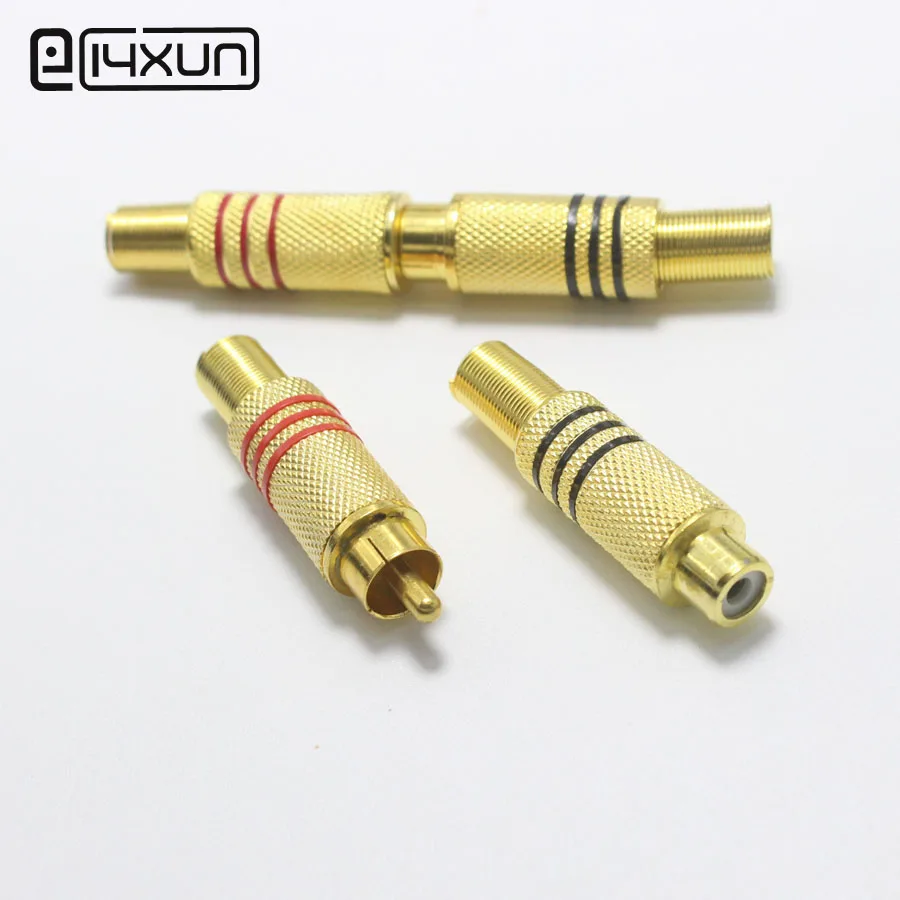 1 шт. Позолоченный разъем RCA штекер Женский AV вилки для ПК аудио видео красный