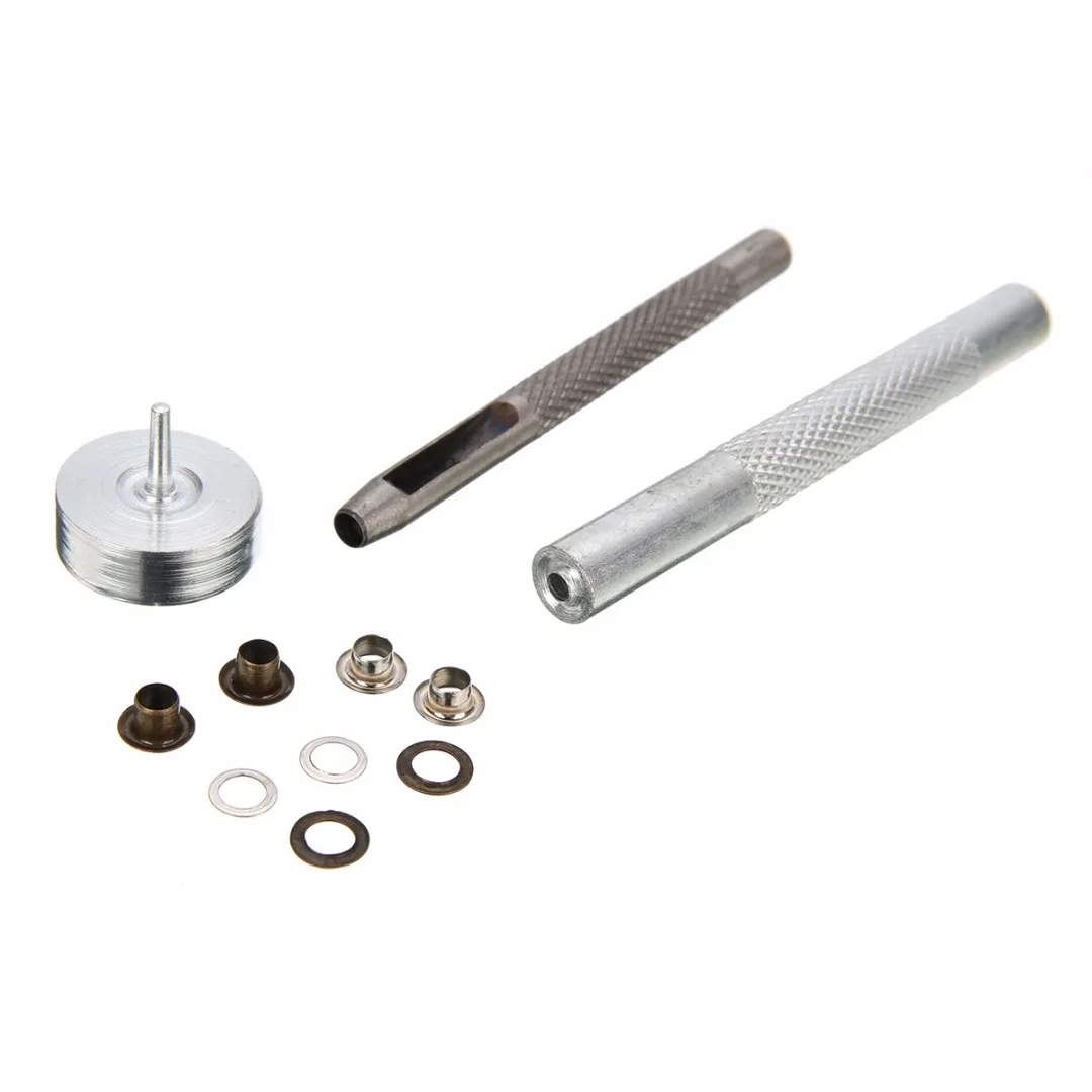 4mm 2pcs Grommet Installation Setting Tools + Leather Hole Punch + 80 Eyelets Sewing Accessory DIY Mayitr