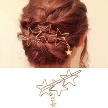 Медные полые пятиконечные звезды заколки-бабочки для волос заколка для волос украшение для укладки волос Легкие аксессуары для волос Инструменты