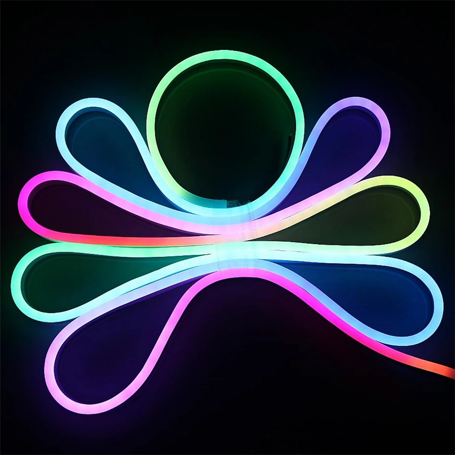 20M Waterproof IP68 Flexible LED Neon Tube Light DC12V WS2811 IC Flex